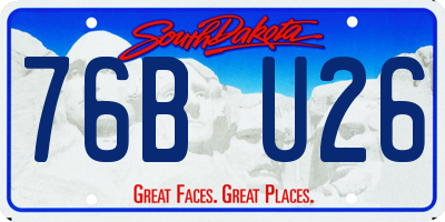 SD license plate 76BU26
