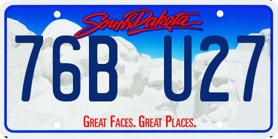 SD license plate 76BU27