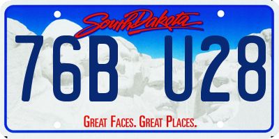 SD license plate 76BU28