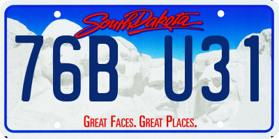 SD license plate 76BU31