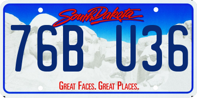 SD license plate 76BU36
