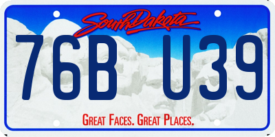 SD license plate 76BU39