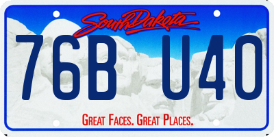 SD license plate 76BU40