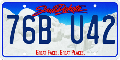 SD license plate 76BU42