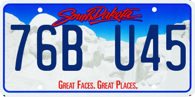 SD license plate 76BU45