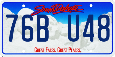 SD license plate 76BU48