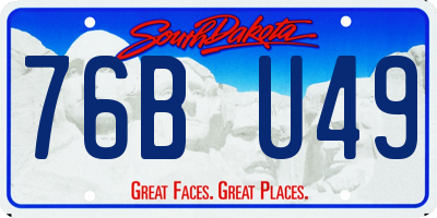 SD license plate 76BU49