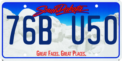 SD license plate 76BU50