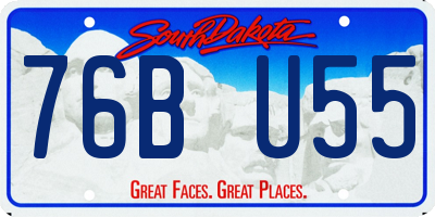 SD license plate 76BU55