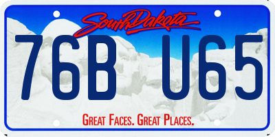 SD license plate 76BU65