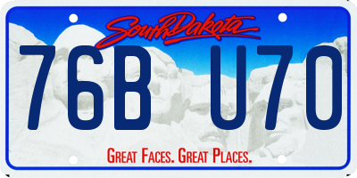 SD license plate 76BU70
