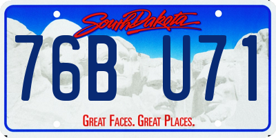 SD license plate 76BU71