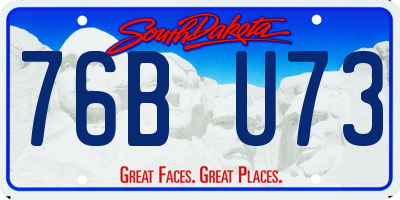 SD license plate 76BU73