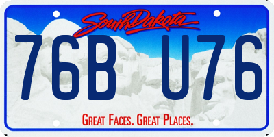 SD license plate 76BU76