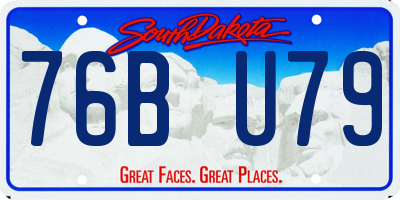 SD license plate 76BU79