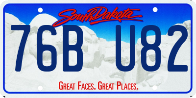 SD license plate 76BU82