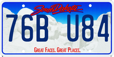 SD license plate 76BU84