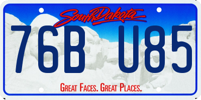 SD license plate 76BU85