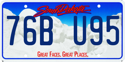 SD license plate 76BU95