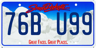 SD license plate 76BU99