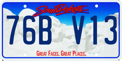 SD license plate 76BV13