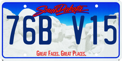SD license plate 76BV15