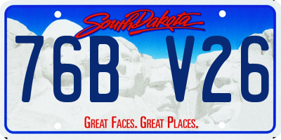 SD license plate 76BV26