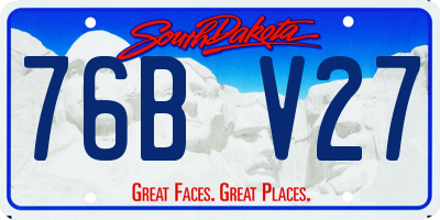 SD license plate 76BV27