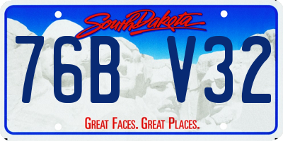 SD license plate 76BV32