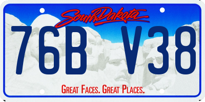 SD license plate 76BV38