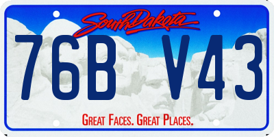 SD license plate 76BV43