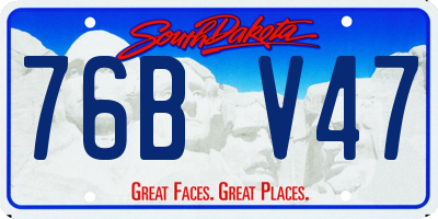 SD license plate 76BV47