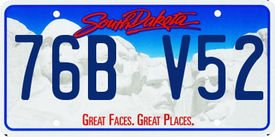 SD license plate 76BV52