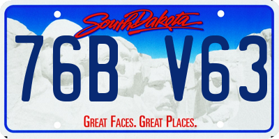 SD license plate 76BV63