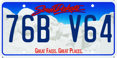 SD license plate 76BV64