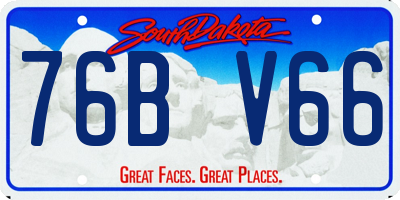 SD license plate 76BV66