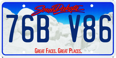 SD license plate 76BV86