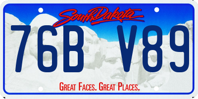 SD license plate 76BV89