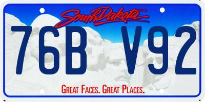 SD license plate 76BV92
