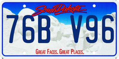 SD license plate 76BV96