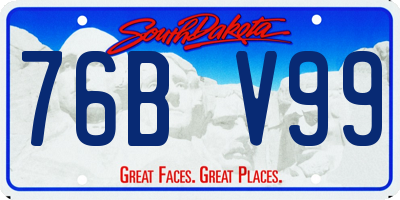 SD license plate 76BV99