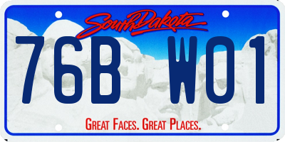 SD license plate 76BW01