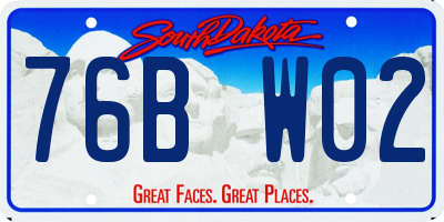 SD license plate 76BW02