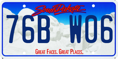 SD license plate 76BW06