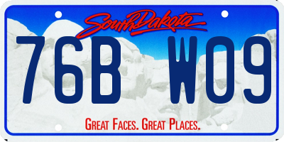 SD license plate 76BW09