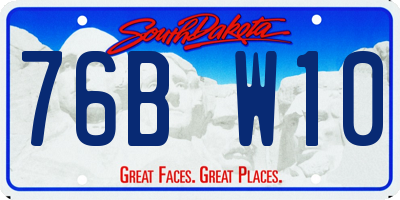 SD license plate 76BW10