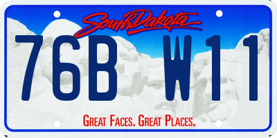 SD license plate 76BW11