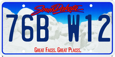 SD license plate 76BW12