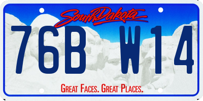 SD license plate 76BW14