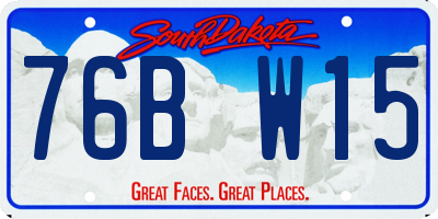 SD license plate 76BW15